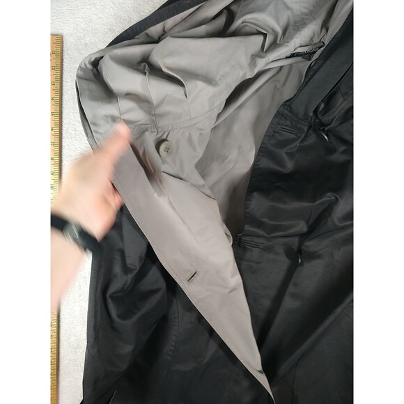 Eileen Fisher Organic Cotton Nylon Reversible Hooded Jacket Black/Gray Medium - Picture 9 of 13